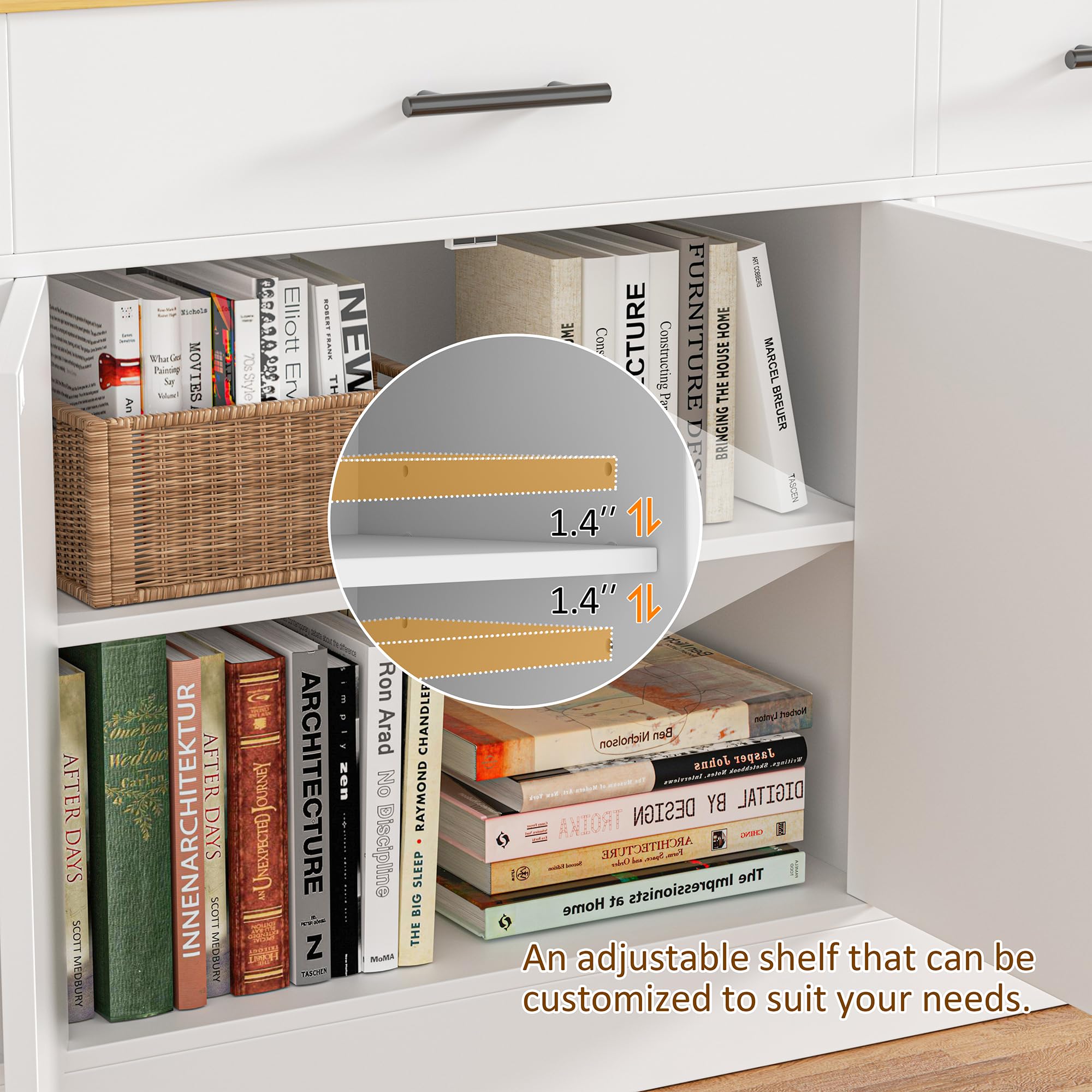 Vongrasig 53” Sideboard Buffet Cabinet with with Storage