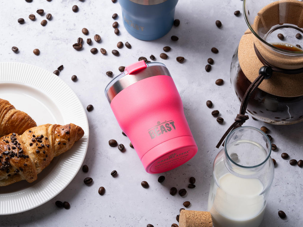 Beast 10 oz Tumbler Stainless Steel Vacuum Insulated Coffee Ice Cup Double Wall Travel Flask (Cupcake Pink)