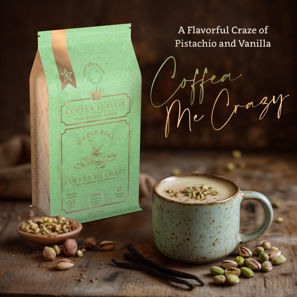 Organic Whole Bean Coffee Medium Roast (16oz) - Coffea Me Crazy Flavored