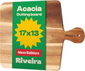 Riveira Acacia Wood Cutting Board – Gourmet Acacia Grandeur: 17 x 13 Wooden Cutting Board – Natural Wooden Cutting Boards For Kitchen Decorative – Innovative Juice Grooves Acacia Wooden Chopping Board