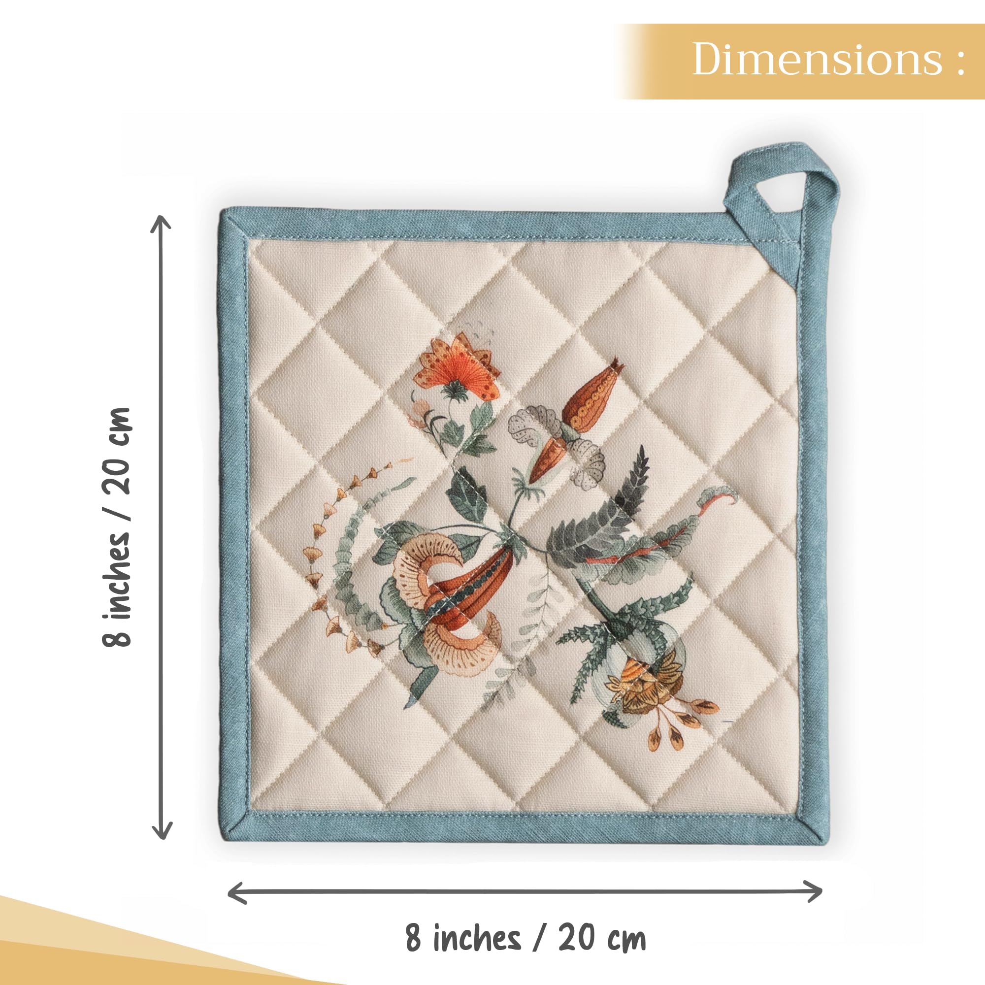 Maison d' Hermine Pot Holders 100% Cotton Potholders (8" x 8", Pack of 1)