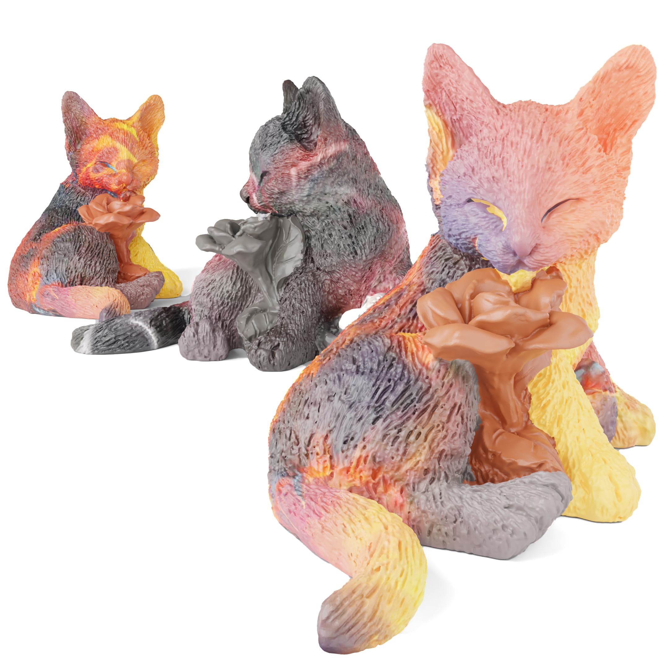 Rose Cat Candle Animal Resin Casting Soap Making Molds Silicone for Home Decorate 3D Clay Mold