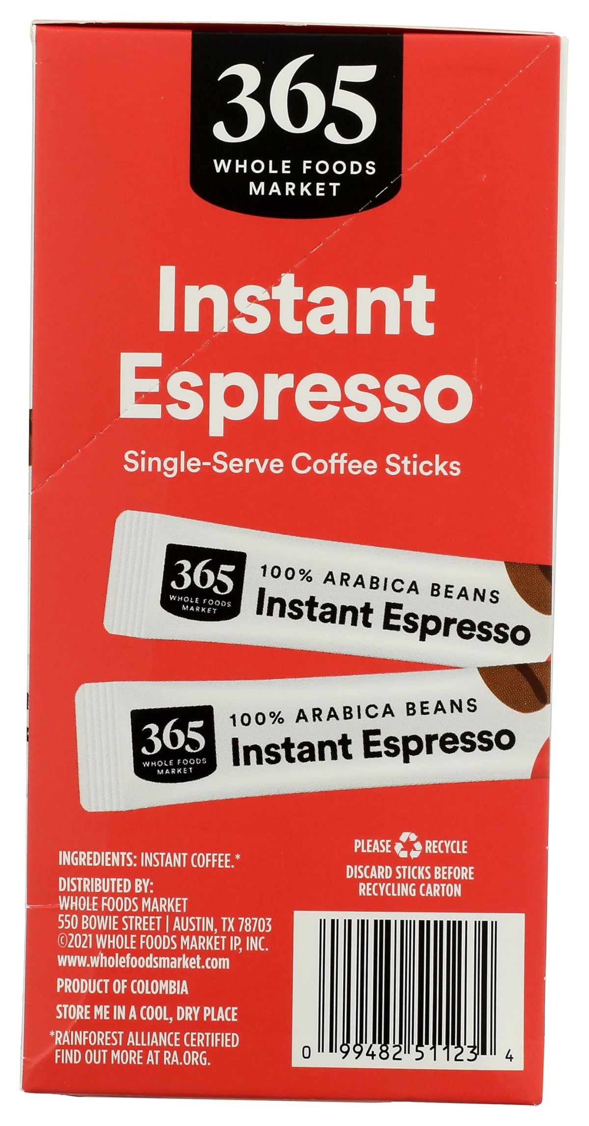 365 by Whole Foods Market, Instant Espresso, Dark Roast, 25 Single Serve Coffee Sticks, 2.65 Ounces