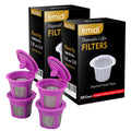 Irmidi 600 Count Disposable Paper Coffee Filters with 4 Pack Reusable K Cups, Compatible with Keurig 2.0 and 1.0 Coffee Maker