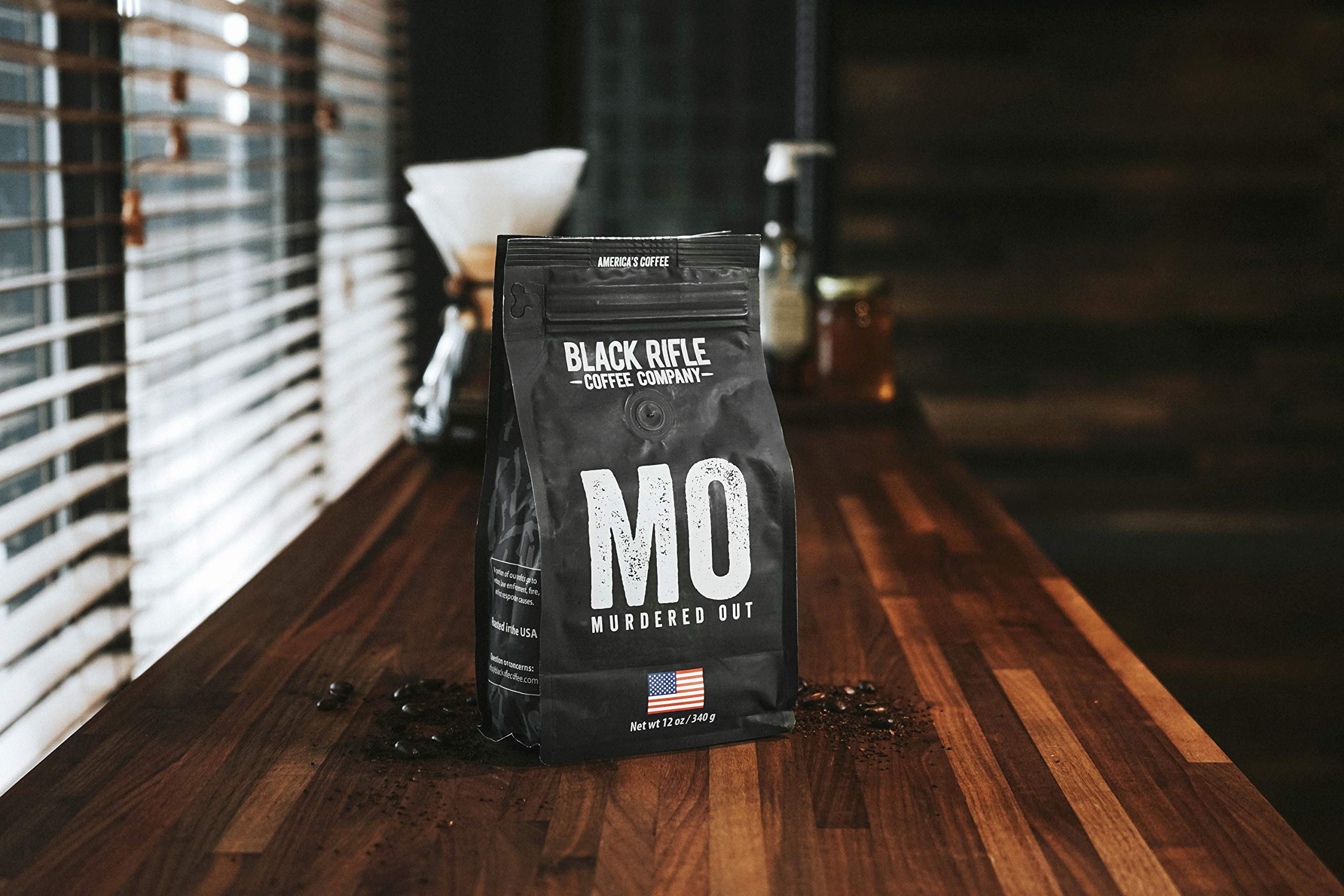 Black Rifle Coffee Company Murdered Out, Extra Dark Roast Ground Coffee, 12 OZ Bag