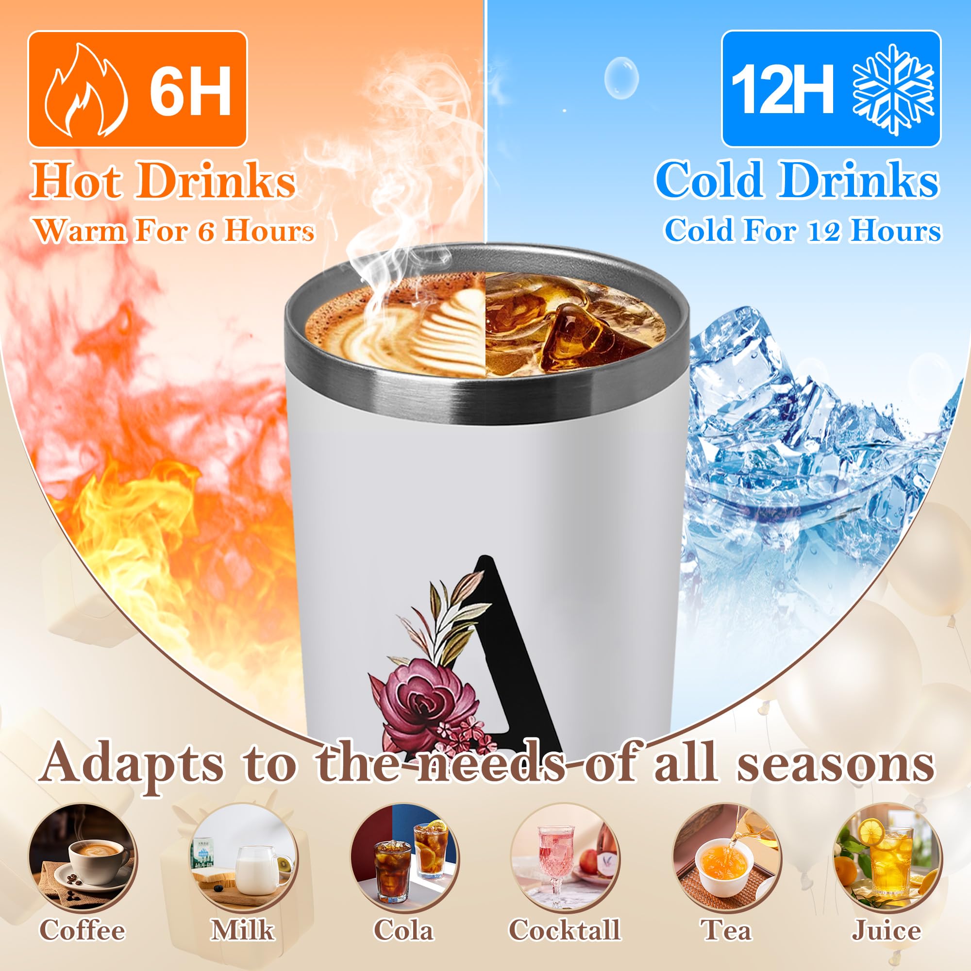 20 Oz Insulated Coffee Cup with Lid Car Tumbler Travel Mug Cool Grandma Gifts Grandmother Nana Glamma Yaya Abuela Abuelita Mamaw Memaw Mimi Nonna Granny Oma Meme Christmas Xmas Monogrammed Present