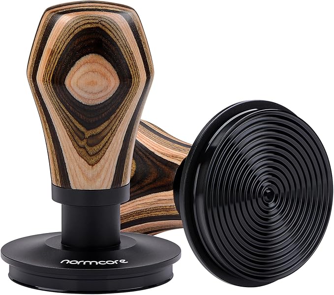 Normcore 58.5mm Espresso Coffee Tamper V4, Spring Loaded Tamper With Titanium PVD Coating Ripple Base, 15lb / 25lb / 30lbs Replacement Springs