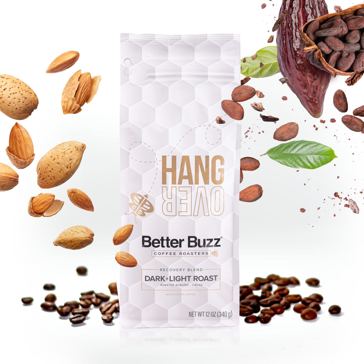 Better Buzz Costa Rica Whole Bean Coffee Medium Roast, 12 Ounce (Pack of 1), Small Batch Roasted Arabica Coffee Beans, Caramel and Honeycomb Notes