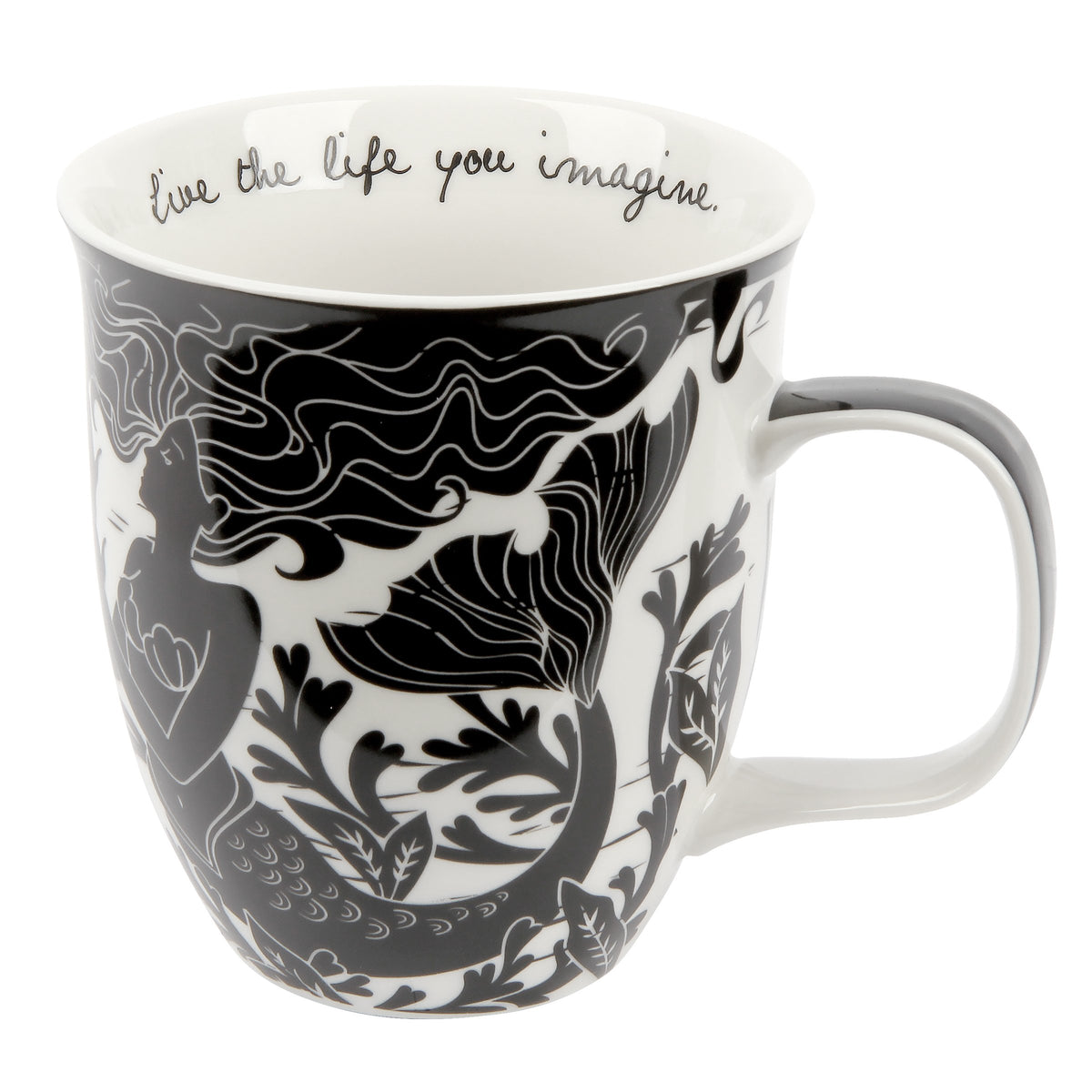 Karma Gifts 14 oz Black and White Boho Mug Flamingo - Cute Coffee and Tea Mug - Ceramic Coffee Mugs for Women and Men