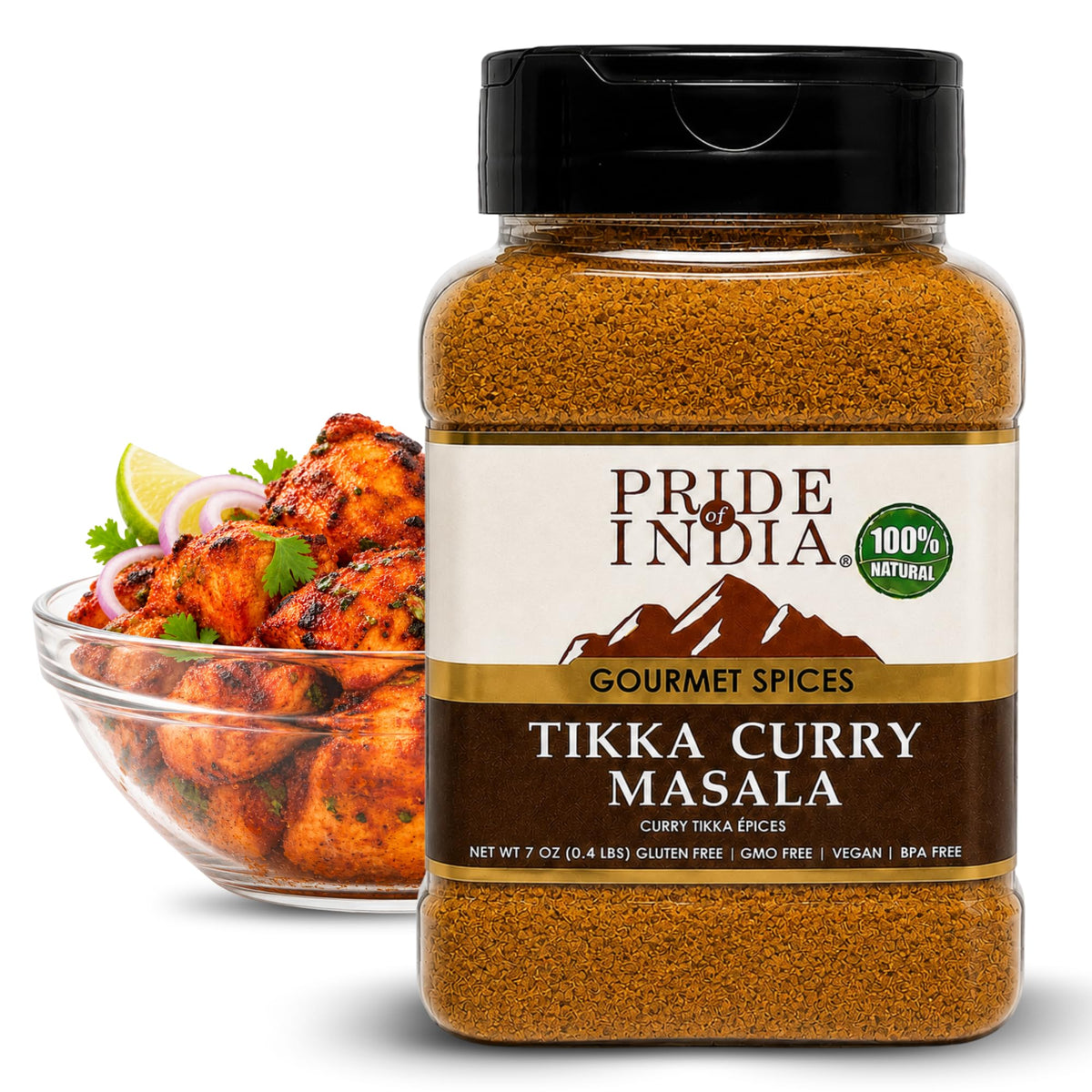 Pride Of India Chaat Masala Powder, 10.5 oz | Authentic Indian Chat Masala Seasoning | Tangy & Savory Spice Blend for Fruits, Salads, Snacks, Drinks & Curries | Dual-Sifter Jar