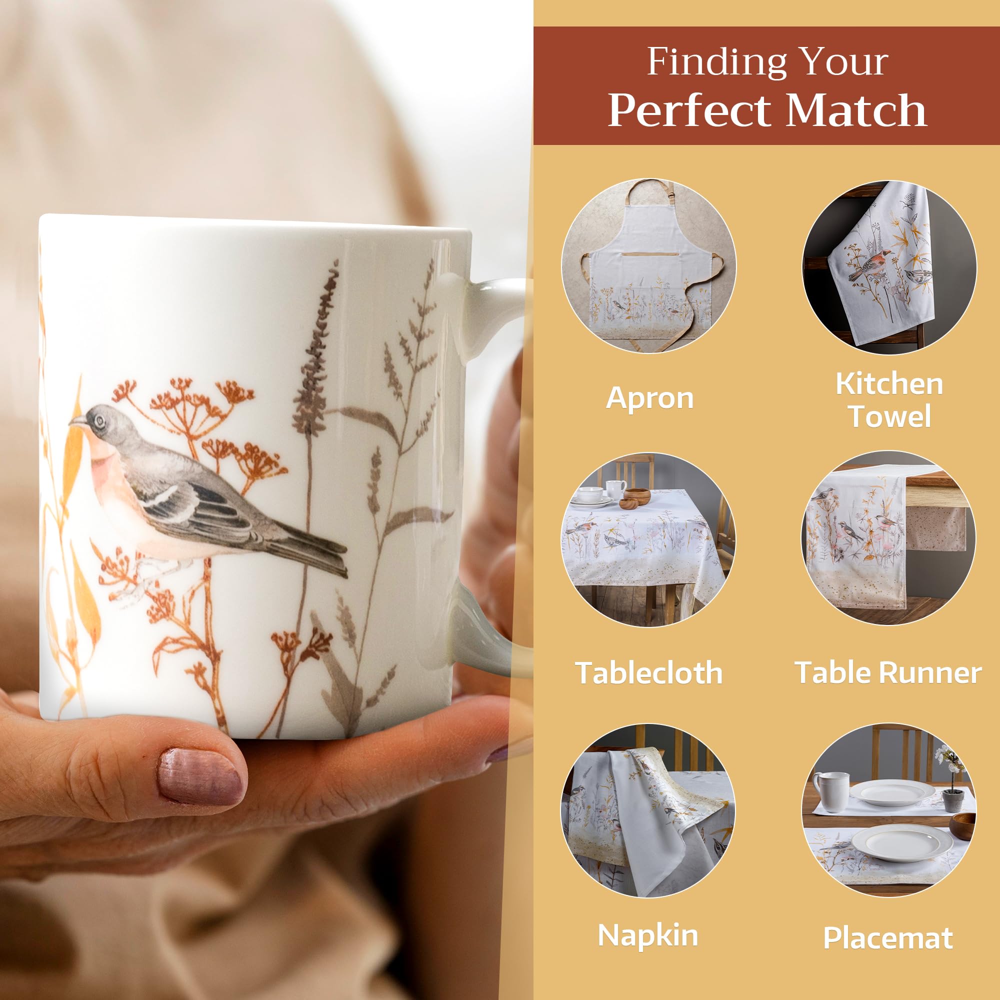 Maison d' Hermine Coffee Mug with Handles Tea Cups (15 Ounce, Pack of 2)