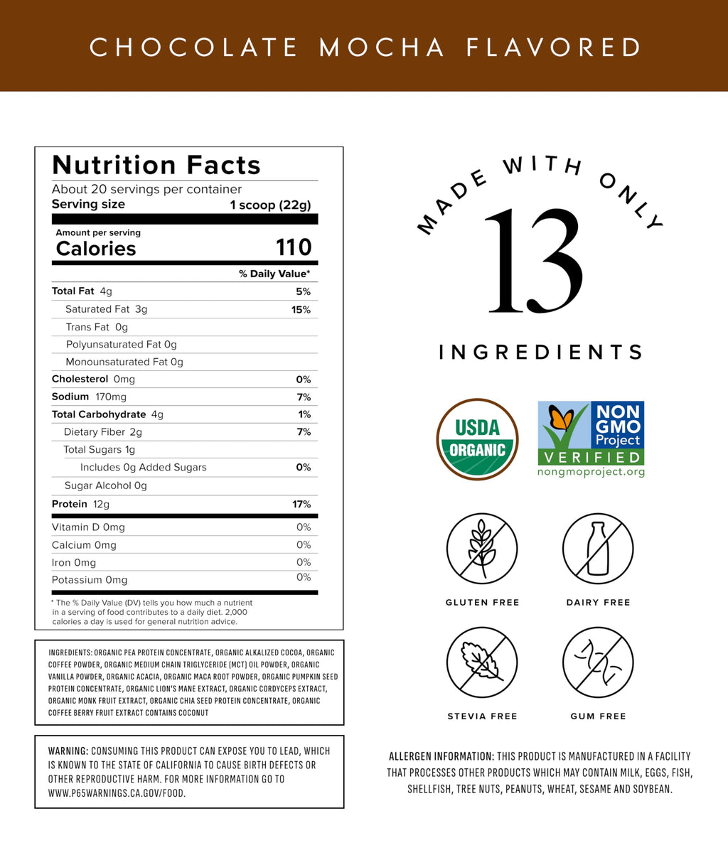 Truvani Protein + Energy | Chocolate Mocha | 20 Servings