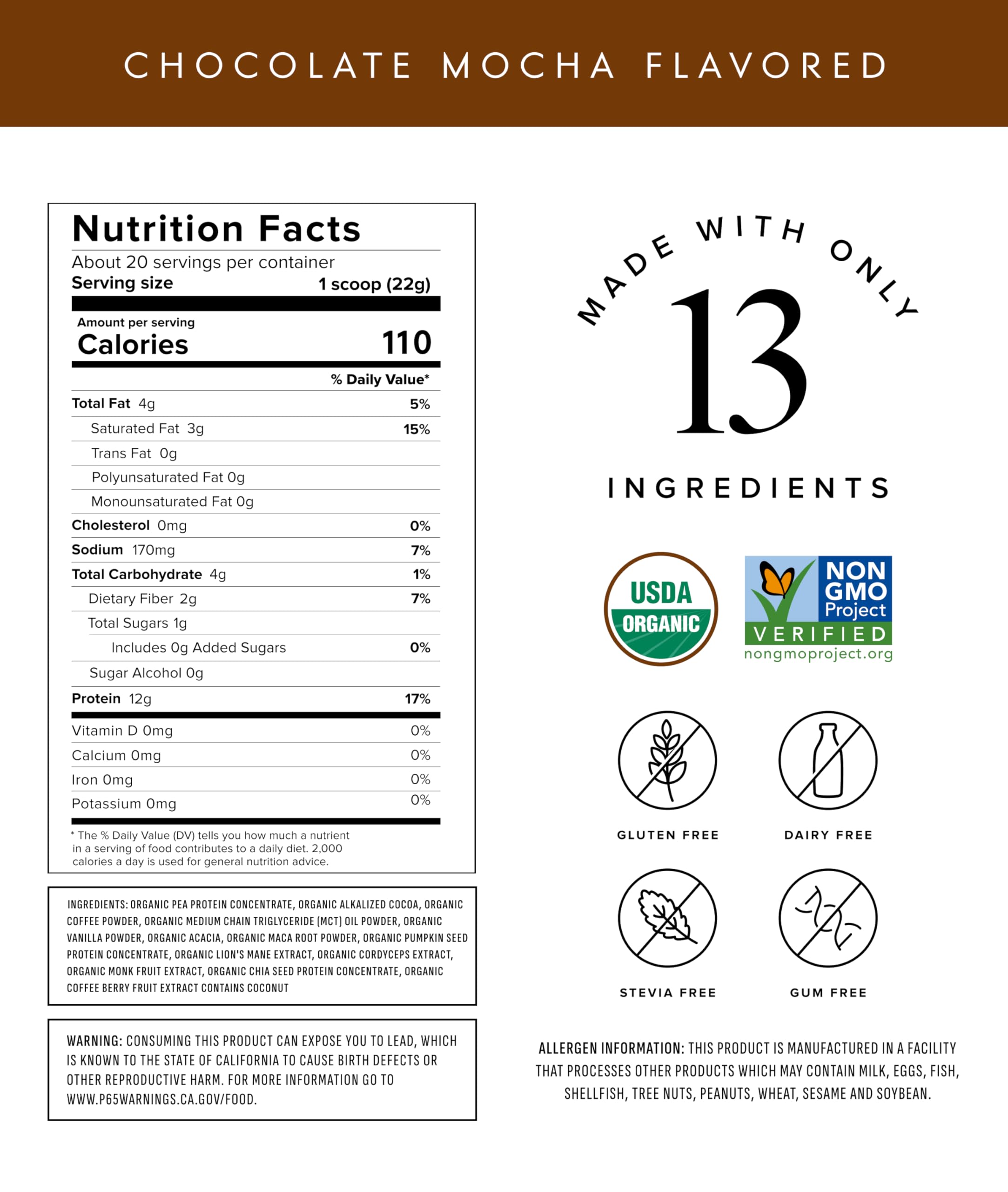 Truvani Protein + Energy | Chocolate Mocha | 20 Servings