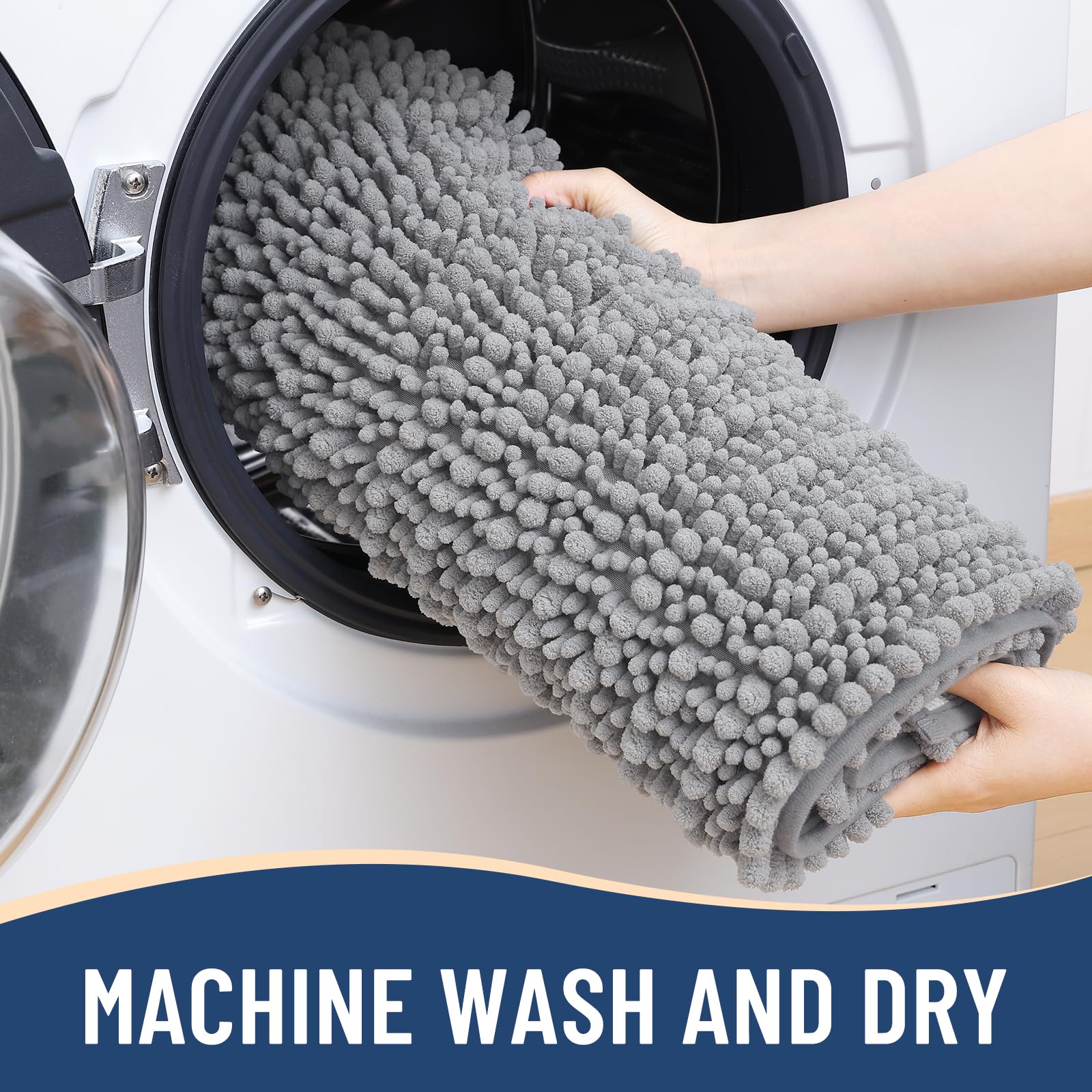 Arotive Bathroom Rugs Mat 40x32, Soft Absorbent Chenille Shaggy Bath Mat