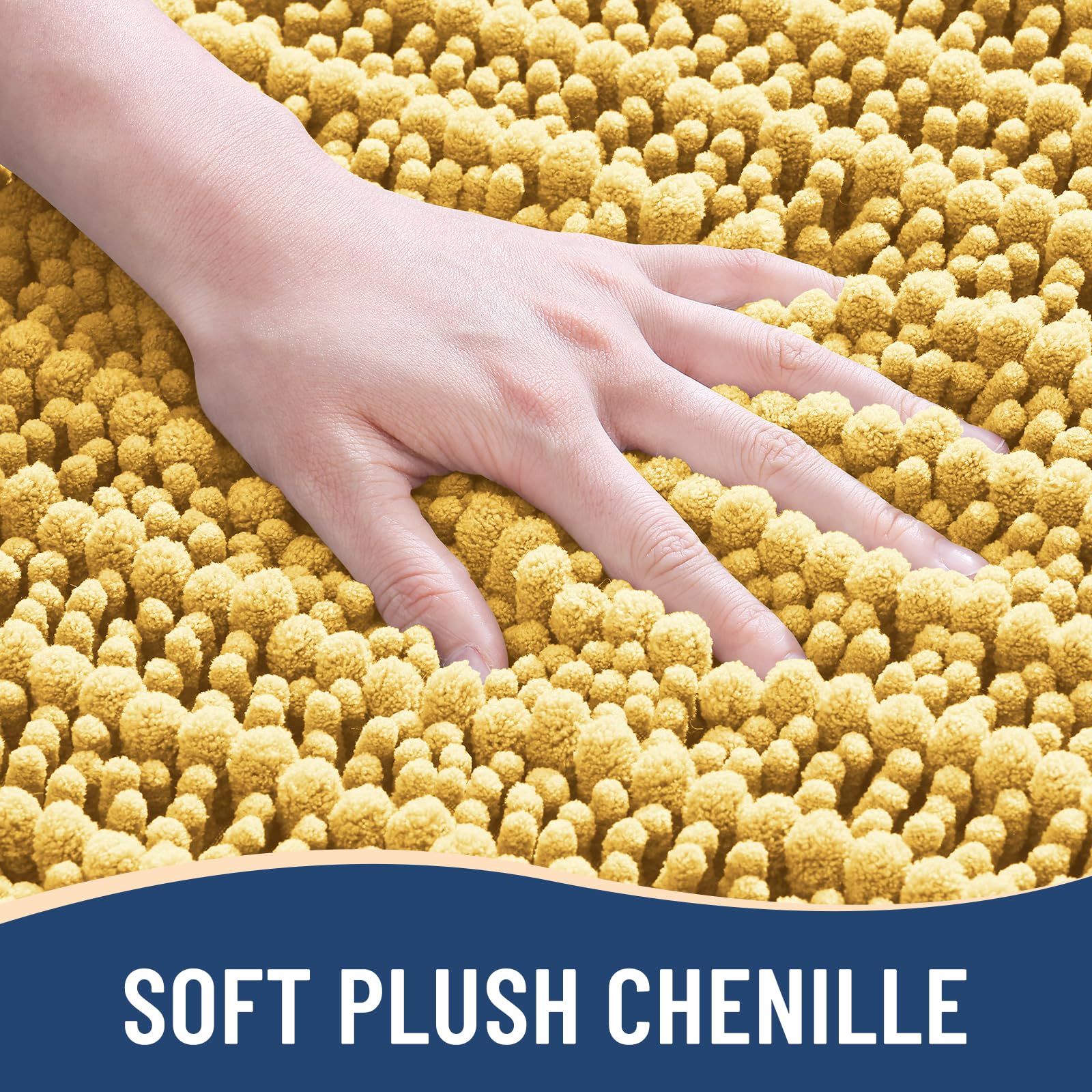 Arotive Bathroom Rugs Mat 54x24, Soft Absorbent Chenille Shaggy Bath Mat