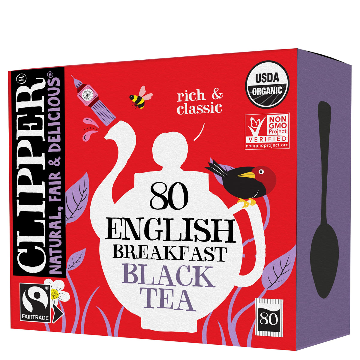 Clipper Organic English Breakfast Tea, 4 pack / 320 Tea Bags