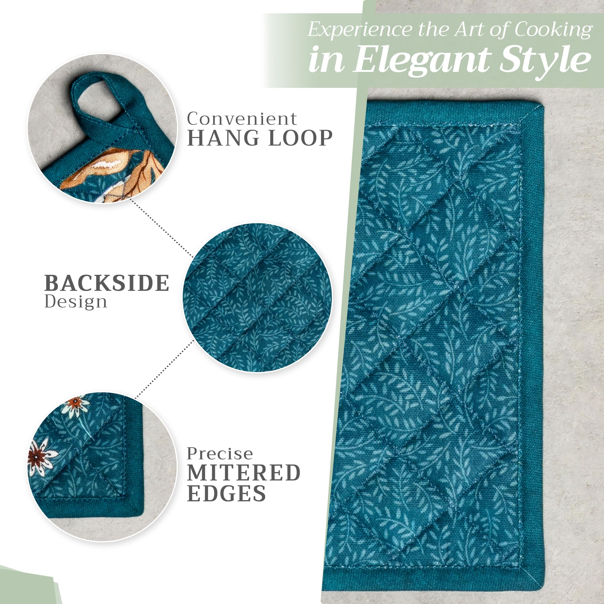 Maison d' Hermine Pot Holders 100% Cotton Potholders (8" x 8", Pack of 2)