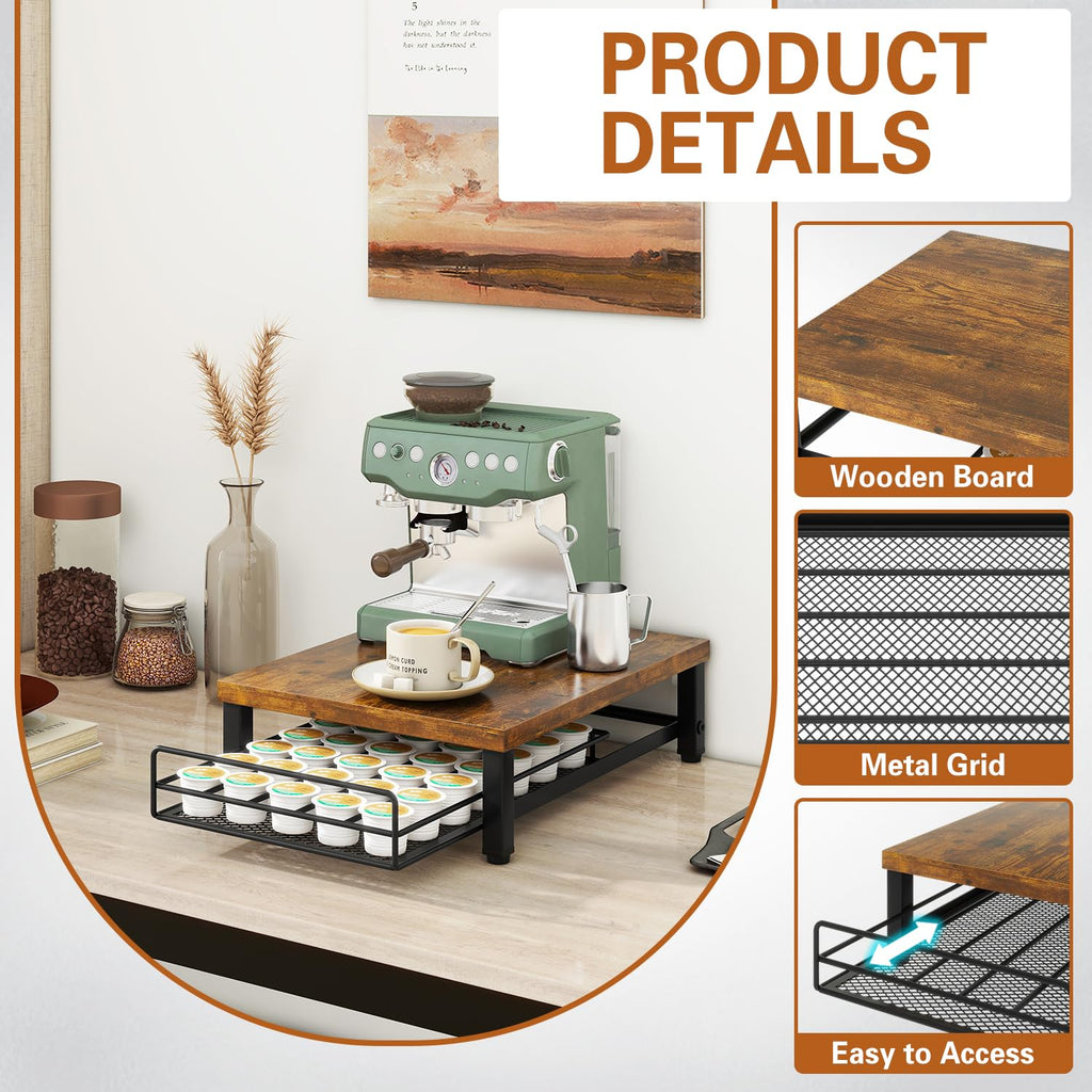 IBUYKE Wooden Coffee Pod Holder for K-Cup, 35 Pod Capacity,Brown TCJ001H
