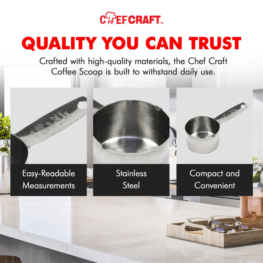 Chef Craft Select Coffee Measurer, 4 inch 2 tbsp, Stainless Steel