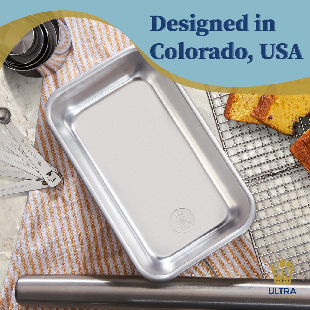 Ultra Cuisine Aluminum Loaf Pan for Baking Bread - 9.5x5 inch Loaf Pan, 1lb