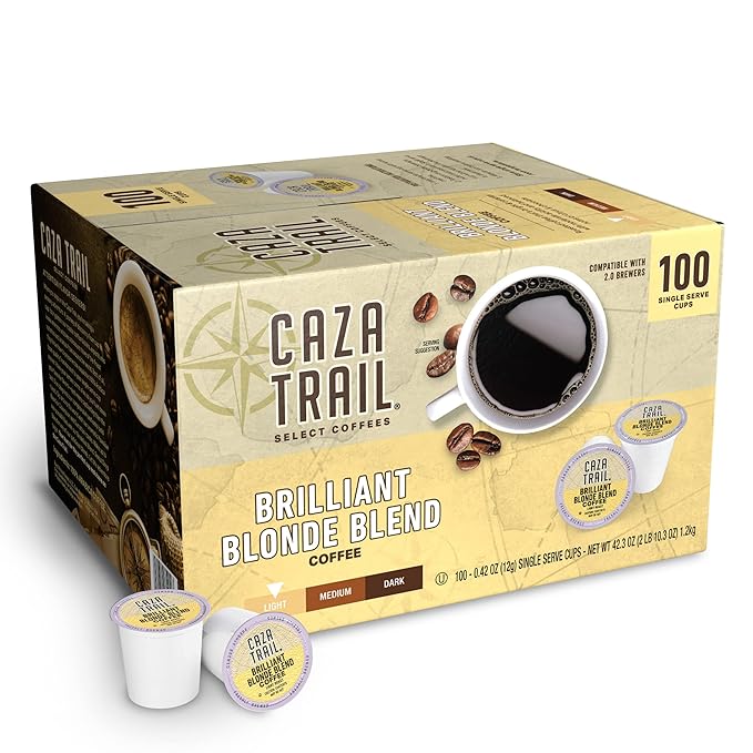 Caza Trail Coffee Pods, Blonde Roast, Single Serve (Packing May Vary)