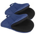 Short Oven Mitts, Heat Resistant 500°F, Silicone Grip Kitchen Gloves, Non-Slip for Baking, Grilling, BBQ, Machine Washable with Hanging Loop, 2-Pack Set, Denim Blue
