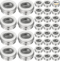 Zubebe 100 Pcs Aluminum Tin Jar Refillable Containers Clear Top Screw Lid Round Tin Container Bottle for Cosmetic, Cream, Diamond Painting, Salves, Balms, Lip Balm, Spices or Others, Silver (1 oz)