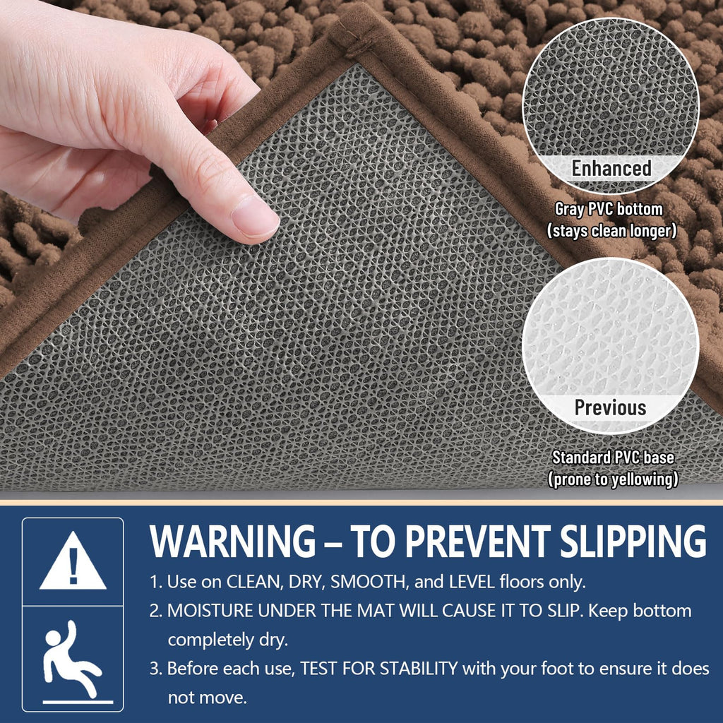 Arotive Bathroom Rugs Mat 24x16, Soft Absorbent Chenille Shaggy Bath Mat