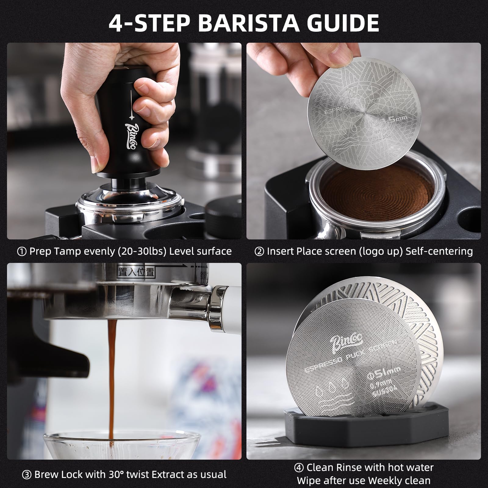 58.5mm Puck Screen - Metal Espresso Puck Screen Reusable Coffee Filter for Espresso Portafilter Filter Basket 58.5mm Thickness 150μm (1pack, 58.5 mm)