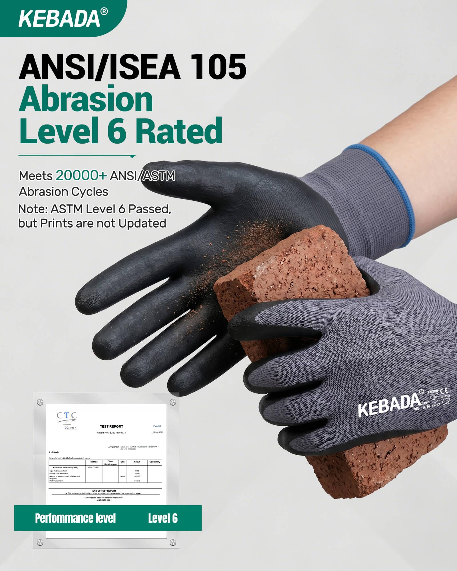 Kebada W5 Foam Nitrile Coated Work Gloves for Men & Women, 12 Pairs