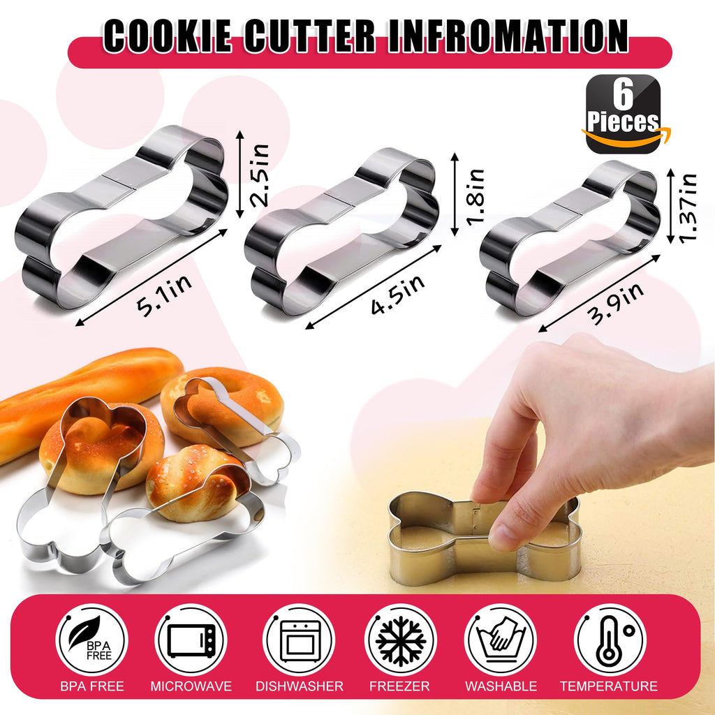 RUGVOMWM Puppy Dog Paw and Bone Silicone Molds for Baking, Non-Stick, Food Grade Silicone, For Chocolate, Candy, Jelly, Ice Cube, Dog Treats Dog Treat Mold - 6 Pack