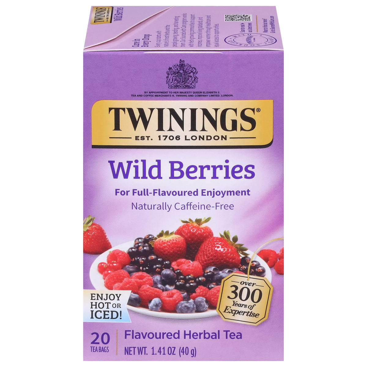 Twinings Blackcurrant Breeze Black Tea Individually Wrapped Bags, 20 Count (Pack of 1), Sweet, Tangy Taste, Caffeinated, Enjoy Hot or Iced, 20 Teabags