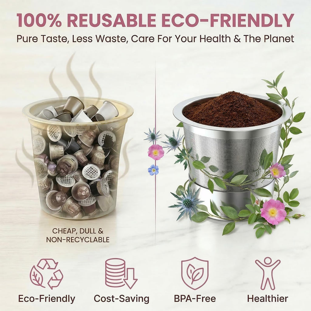 Reusable K Cups Coffee Pods for K eurig, Universal Stainless Steel Reusable K Cup Coffee Filters Compatible with K eurig 1.0 Coffee Machines,Eco-Friendly, BPA-Free (4 Pack)