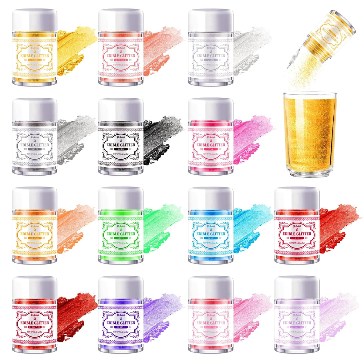 Iridescent Edible Glitter – 5g Rainbow Luster Dust Drink Glitter, Food Grade Shimmer Powder for Cocktails, Cakes, Beverages, Chocolate & Candy