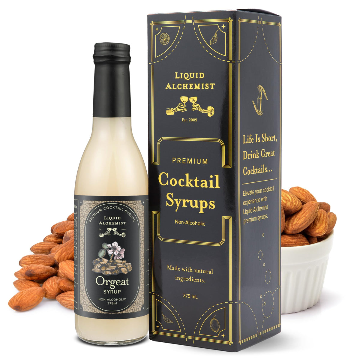 Liquid Alchemist Peach Syrup for Cocktails | Real Ingredients Make our Peach Syrup for Drinks a Perfect Bellini Mix | Small Batch, Non-GMO & Vegan | 25.4 oz Drink Mixer, Pack of 1