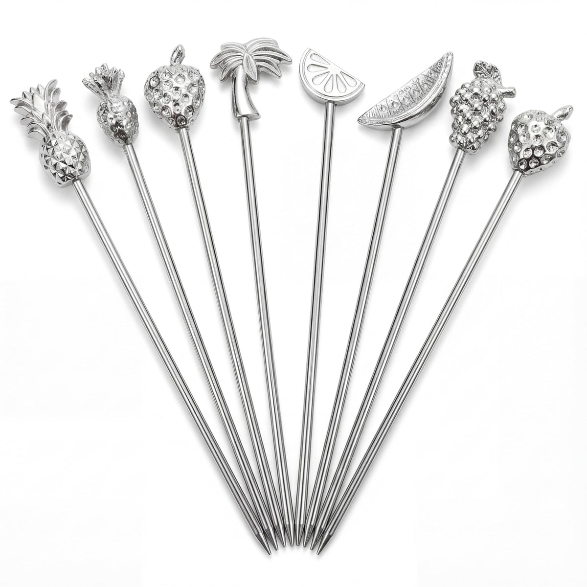 DEMIGO Cocktail Picks Set of 16, Stainless Steel Reusable Martini Picks