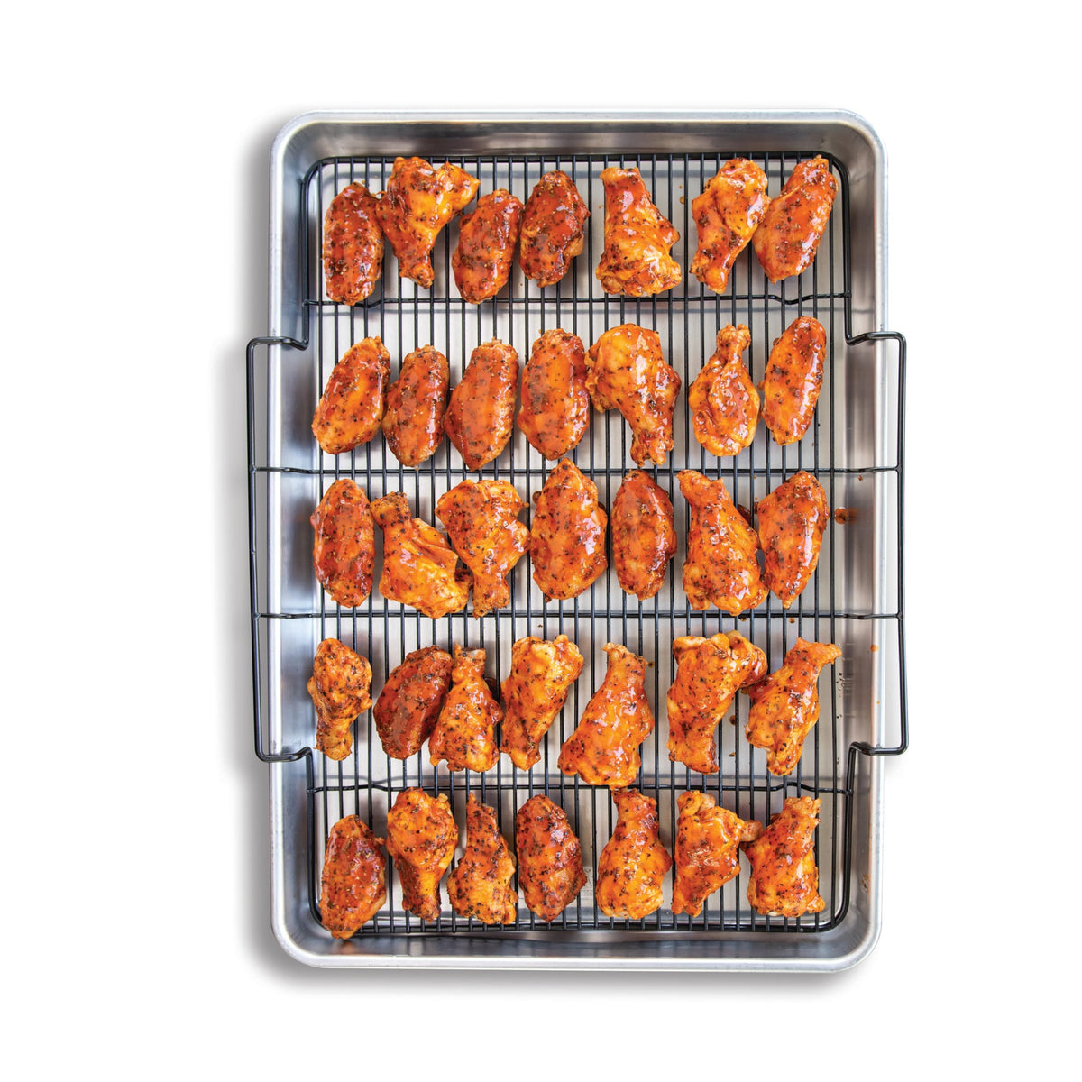 Nordic Ware High-Sided Half Sheet Oven Crisping Baking Tray with Rack, Natural Nonstick Aluminum For Air Frying, Crisping, Broiling, Baking; Cooking Surface 17.9 x 12.9 x 2 inches