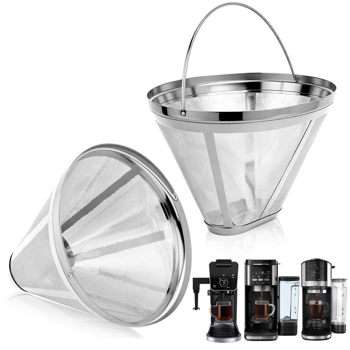 2 Pack Reusable Coffee Filters #4 for Ninja Dual Brew Coffee Maker