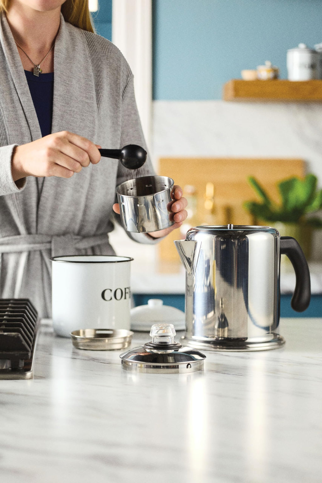 Farberware Classic Stainless Steel Yosemite Coffee Percolator, 8-Cup