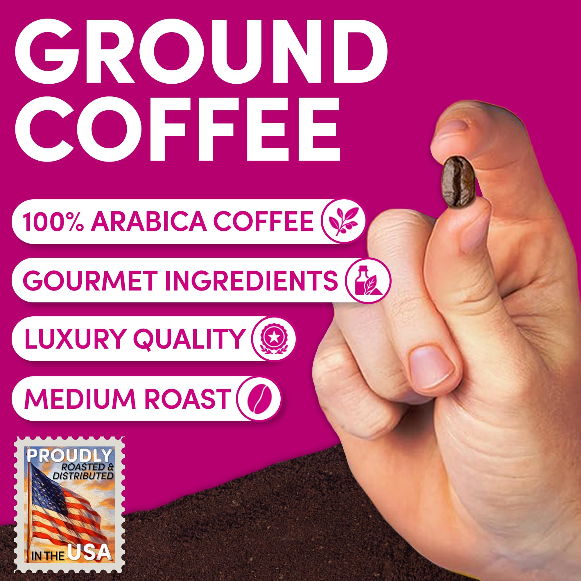 Sarasota Coffee Ground Jamaican Me Crazy | Medium Roast Gourmet Flavored Coffee Grounds | Low Acid, Mold Free, Specialty Grade Flavored Bulk Ground | 5lb (80 oz)