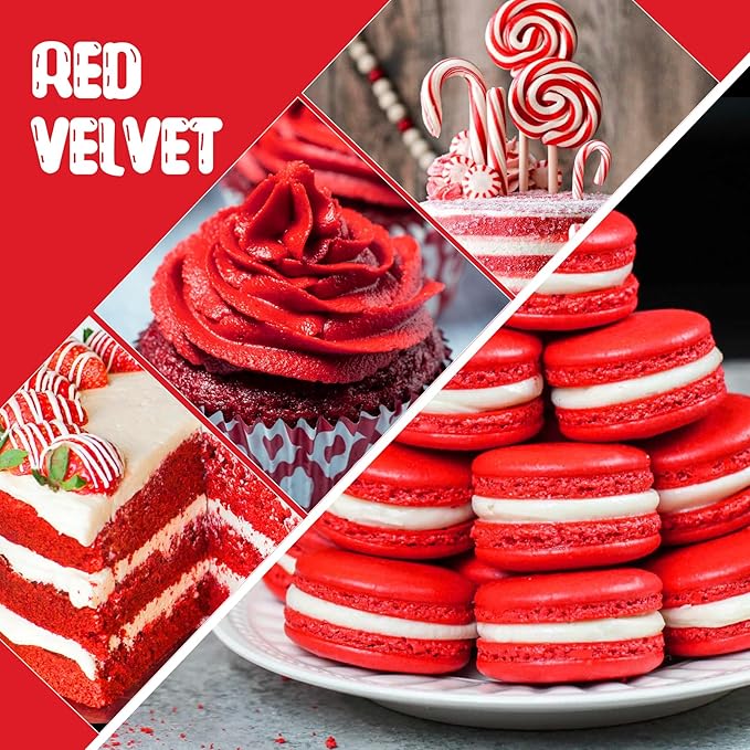 Food Coloring Liquid - Vibrant Color Food Coloring for Cake Decorating, Baking, Easter Egg, Icing - Tasteless Food Color Dye for Fondant, Cooking, Slime, Airbrush (Red velvet, 8 Fl.oz)