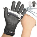 Schwer Ultimate Cut Resistant Gloves Beyond ANSI A9, Reinforced Stainless Steel Glove, Food Grade Mesh Metal Gloves for Butcher Meat Cutting, Oyster Shucking, Mandoline, PR1708 (L, 1 PCS)