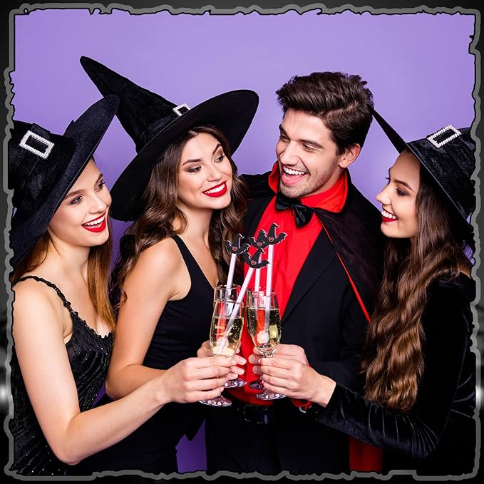 Remerry 18 Pcs Halloween Swizzle Sticks 6.7 Inches Halloween Reusable Stir Sticks Acrylic Drink Stirrers Witch Cocktail Coffee Stirrers Bulk for Coffee Bar Cocktail Milk Party Decor(Witch)