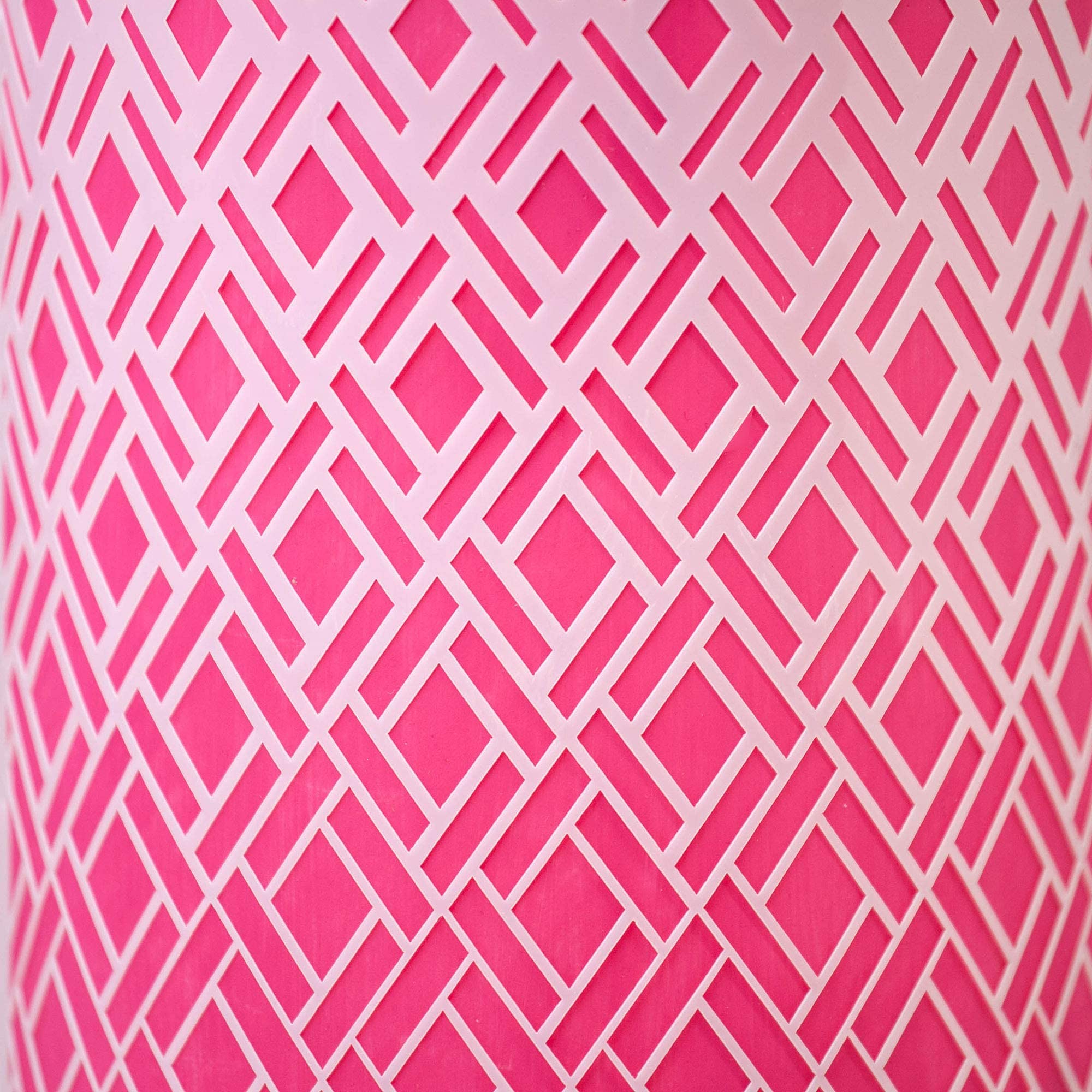 Lacupella Cake Baking Stencil - Seamless Delicate Pattern for Decorating Tall Double Barrel Cake to Use with Buttercream, Royal Icing, Ganache, Paint, Airbrush (RHOMBA)