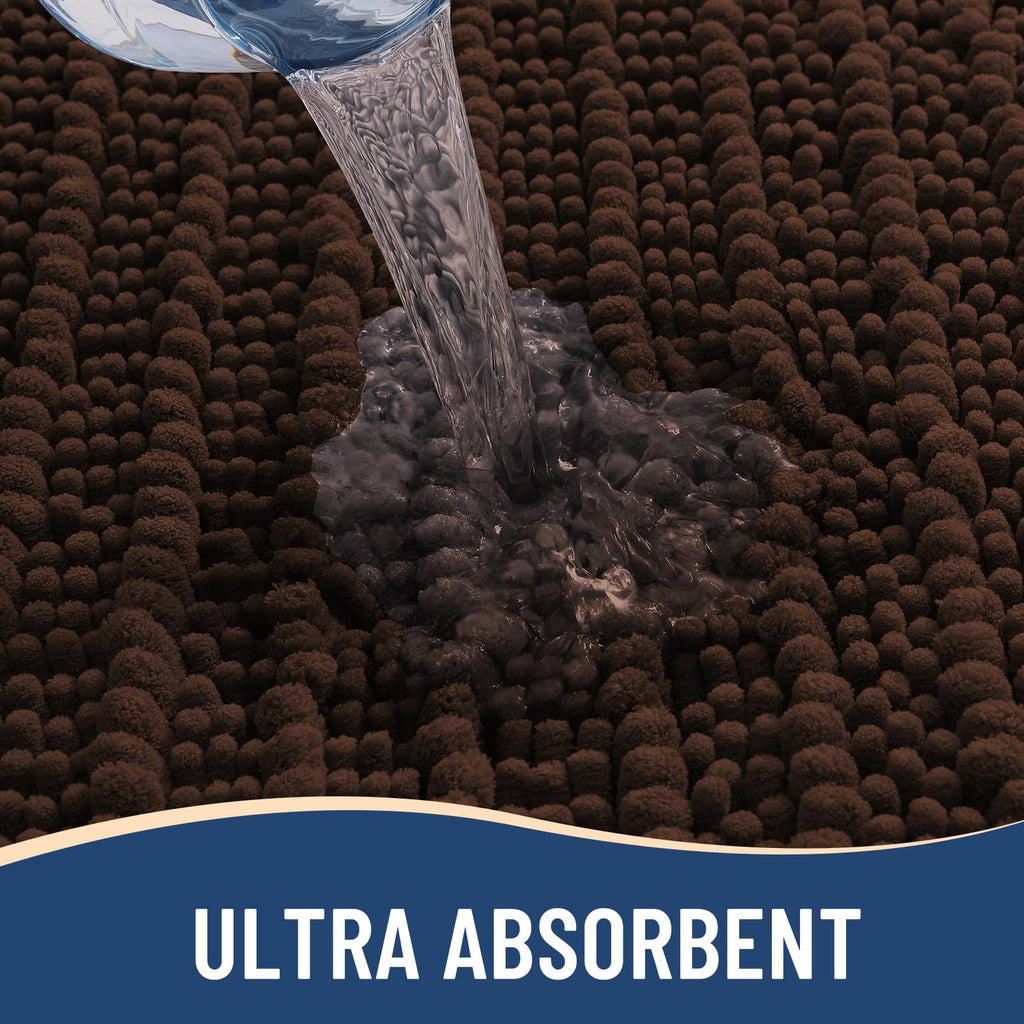 Arotive Bathroom Rugs Mat 30x17, Soft Absorbent Chenille Shaggy Bath Mat