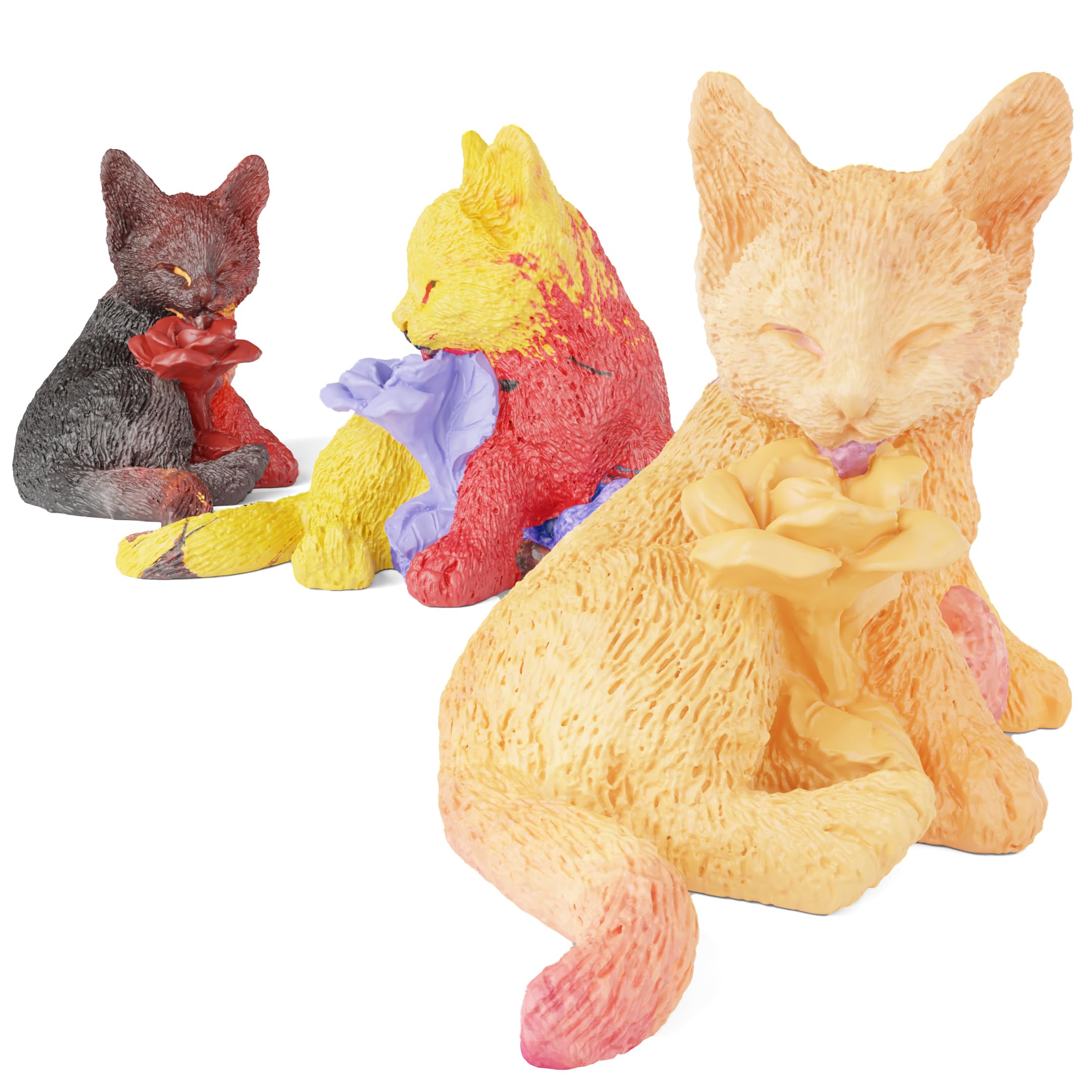Rose Cat Candle Animal Resin Casting Soap Making Molds Silicone for Home Decorate 3D Clay Mold