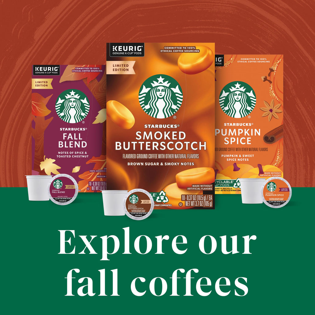Starbucks K-Cup Coffee Pods, Smoked Butterscotch Flavored Coffee for Keurig Brewers, 100% Arabica, Limited Edition, 1 Box (10 Pods)