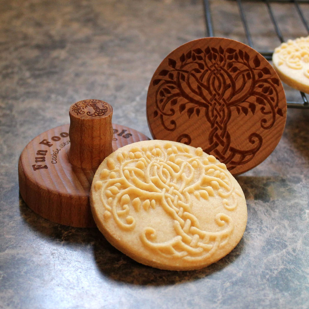 Fun Food Tools, Wood Cookie Stamp, 2.5 Inch (Celtic Tree CS-060)