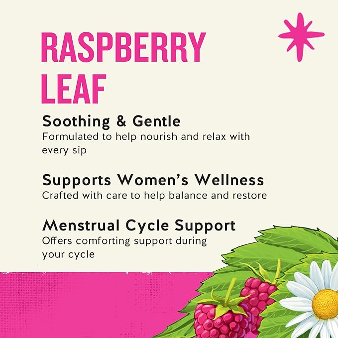 Celestial Seasonings SheWell Raspberry Leaf Wellness Tea, Caffeine Free, 16 Tea Bags Box