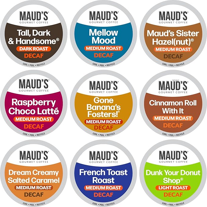 Maud’s Flavored Decaf Coffee Pods Variety Pack, 24ct